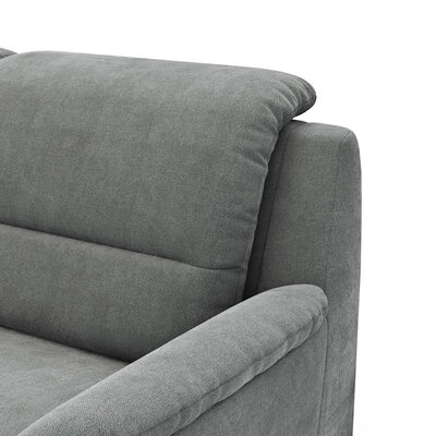 Ecksofa Cornella Plus - Ecke und Abschlussteil mit 2-Sitzer rechts, Stoff, Anthrazit