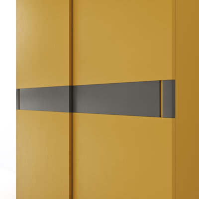 Schiebetürenschrank Loretto - B ca. 280 cm, Lack matt, Safrangelb