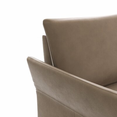 Ecksofa Rosario - 2-Sitzer mit Ecke rechts inkl. Relaxfunktion (motorisch), Sitzvorzug und Armlehne klappbar, Leder, Rauchbraun