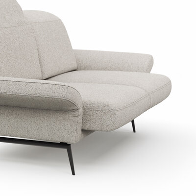 Sofa Estrela 2.0 - 2-Sitzer inkl. Kopfteil-/Armteilverstellung und Sitzvorzug (motorisch), Stoff, Creme