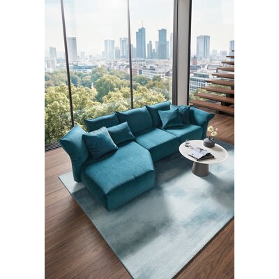 Ecksofa Motone - Trapezsofa links, 2,5-Sitzer, Stoff, Türkis