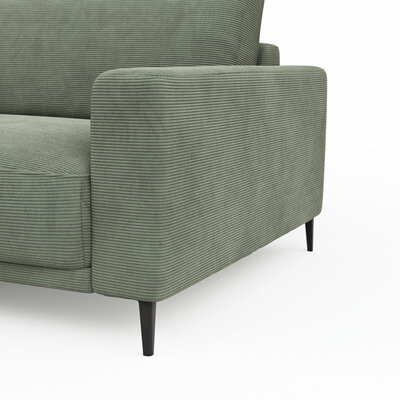 Ecksofa Solero 2.0 - Longchair groß mit 1,5-Sitzer rechts, Stoff, Olivgrün
