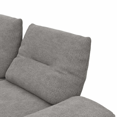 Ecksofa Lucero - Longchair mit 2-Sitzer rechts, Stoff, Grau