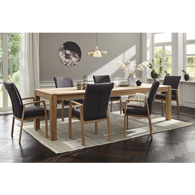 Esstisch Amora - ausziehbar, LB ca. 180x90 cm, Wildeiche massiv bianco