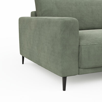 Ecksofa Solero 2.0 - 1,5-Sitzer mit Longchair groß rechts, Stoff, Olivgrün