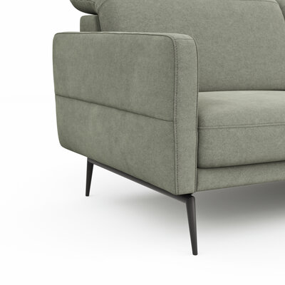 Sofa Estrela 2.0 - 2,5-Sitzer inkl. Kopfteil/Armteil verstellbar und Sitzvorzug motorisch, Stoff, Limone
