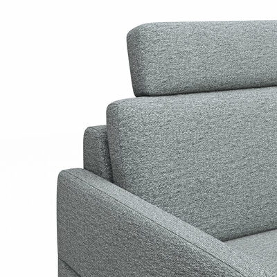 Ecksofa Arima N - 2,5-Sitzer, Longchair rechts, Relaxfunktion, Sitzvorzug (motorisch), Stoff, Hellgrau