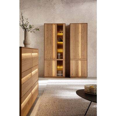 Schrank Due Viso - BHT ca. 63x200x40 cm, Wildeiche massiv, geölt