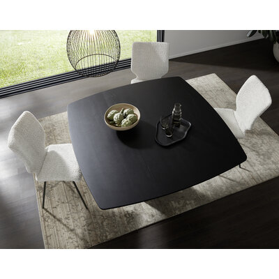 Esstisch Cono - LB ca. 140x140 cm, Eiche massiv, Schwarz
