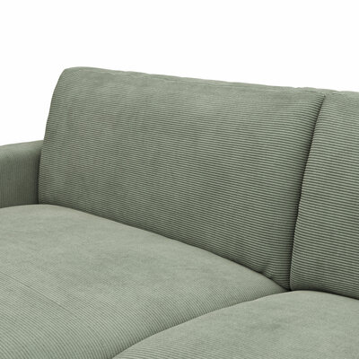 Ecksofa Solero 2.0 - Longchair mit 1,5-Sitzer rechts, Stoff, Olivgrün