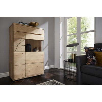 Highboard Amora - Wildeiche massiv bianco 108899