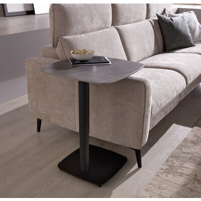 Couchtisch Camas - LBH ca. 75x75x42 cm, Keramik, Dunkelgrau