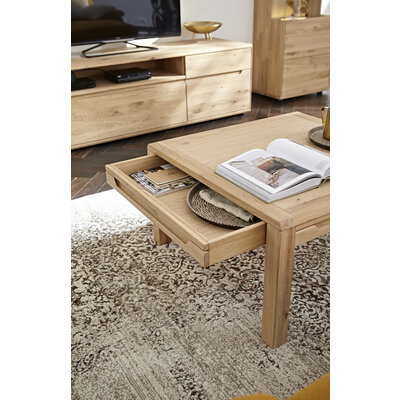 Couchtisch Amora - LBH ca. 80x80x45 cm, Wildeiche massiv bianco