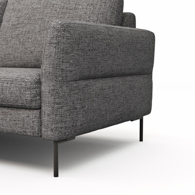 Ecksofa  Enna - Ecke links, 3-Sitzer, Sitzvorzug (motorisch), Stoff, Graphit