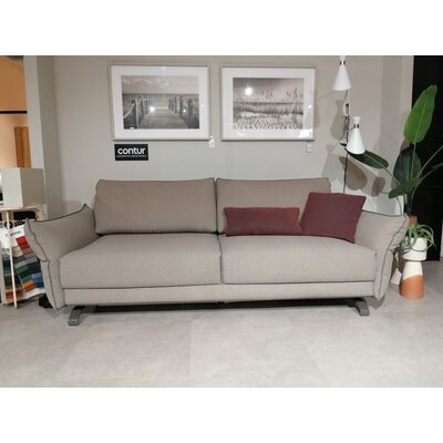 Sofa Fiolina - 3-Sitzer inkl. Schlaffunktion, Stoff, Hellgrau