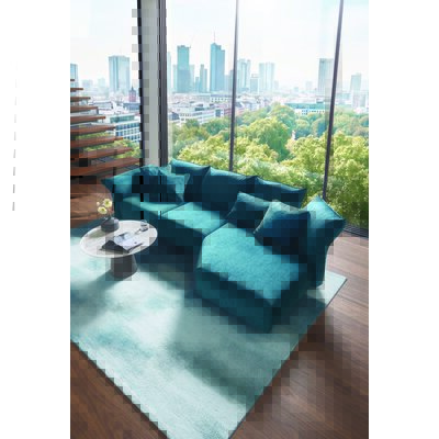 Ecksofa Motone - 2,5-Sitzer, Trapezsofa rechts, Stoff Türkis