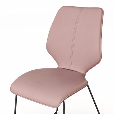 Stuhl Penthouse - Leder, Mauve, Kufen, Anthrazit