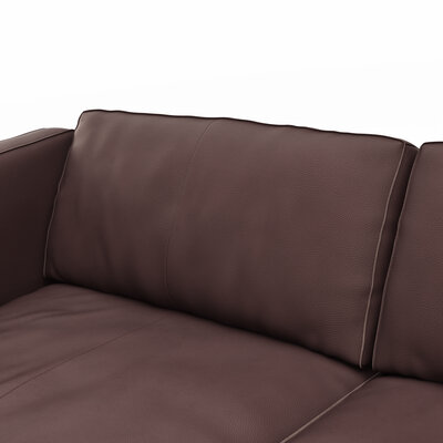 Sofa Aprino 3 - 3,5-Sitzer L, Dickleder, Dunkelbraun, Armlehne Kissen