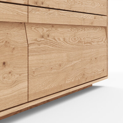 Sideboard Due Viso - BHT ca. 183x103x45 cm, Wildeiche Roheffekt, geölt