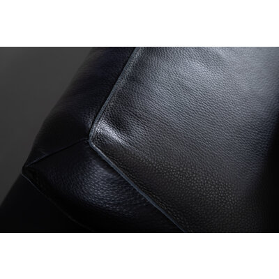 Sofa Aprino 1 - 4-Sitzer XXL, Leder, Schwarz, Armlehne Block