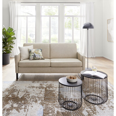 Sofa Arima N - 2,5-Sitzer inkl. Armlehne klappbar, Leder, Champagner