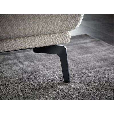 Ecksofa Amadena - 2-Sitzer mit Ecke rechts inkl. Kopfteilverstellung und Sitzvorzug, Stoff, Creme