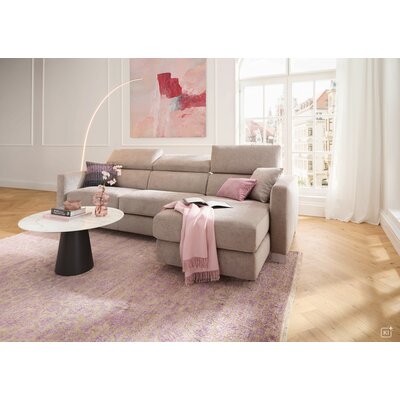 Sofa Lumaria - 3-Sitzer mit Schlaffunktion, Stoff, Bordeaux