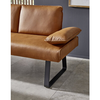 Polsterbank Elda - Breite ca. 236 cm, Leder, Cognac