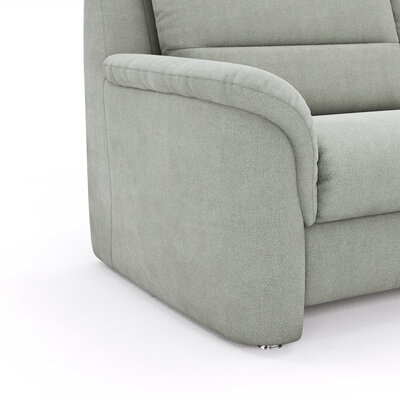 Ecksofa Cornella Plus - 2-Sitzer links mit Ecke und Abschlussteil rechts, Stoff, Granit