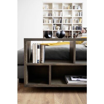 Ecksofa Aprino 1 - 2,5-Sitzer mit Longchair rechts, Leder, Grau
