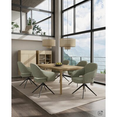 Esstisch Arialto - LB ca. 220x100 cm, ausziehbar, Asteiche massiv, Milk