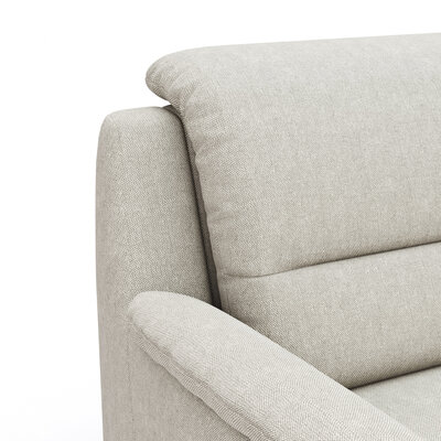 Ecksofa Cornella Classic - 2-Sitzer mit Ecke rechts, Stoff, Creme