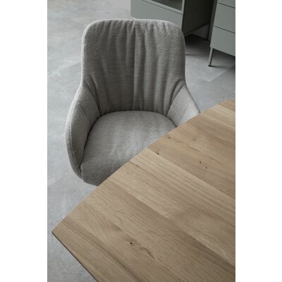 Armlehnstuhl Mis Legere - Boucle, Grau, Stativ, Anthrazit
