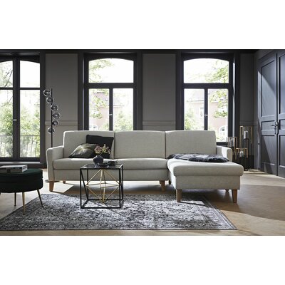 Ecksofa Arima N - 2,5-Sitzer mit Longchair rechts, Stoff, Creme