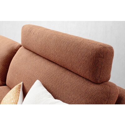 Ecksofa Enna - Longchair Links mit 1,75-Sitzer, inkl. motorischer Relaxfunktion, Stoff, Terracotta