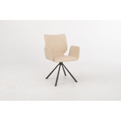 Armlehnstuhl Cupi - Stativ, Leder, Beige 1449165