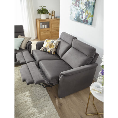 Sofa Arima H - 2-Sitzer inkl. Relaxfunktion (motorisch), Stoff, Dunkelbraun