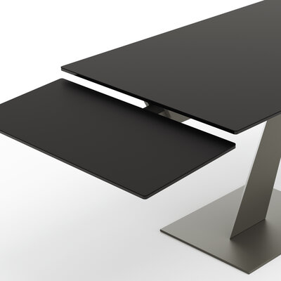 Esstisch Iseo - LB ca. 140x80 cm, ausziehbar, Keramik, Schwarz