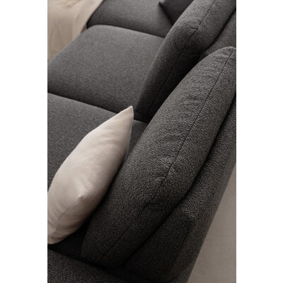 Ecksofa Collina - Longchair links, 2,5-Sitzer inkl. Sitztiefen- u. Armlehehnenverstellung, Stoff, Dunkelgrau