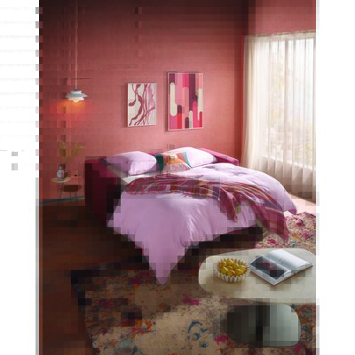 Sofa Lumaria - 3-Sitzer mit Schlaffunktion, Stoff, Bordeaux