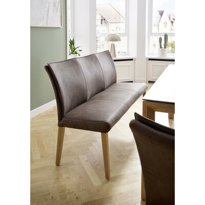 Polsterbank Florea - Breite ca. 155 cm, Stoff, Dunkelbraun