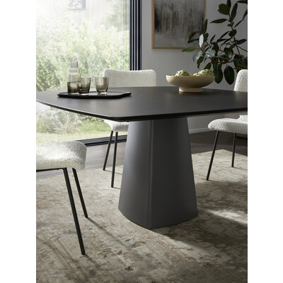 Esstisch Cono - LB ca. 140x140 cm, Eiche massiv, Schwarz