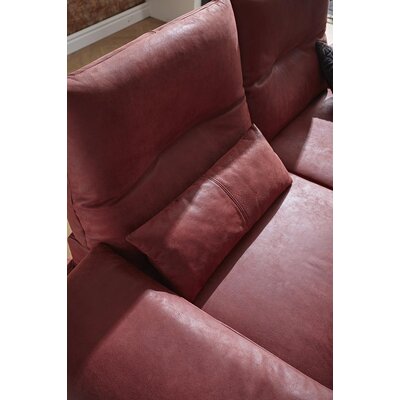 Sofa Lucero - 2,5-Sitzer inkl. Rückenlehne/Armlehne/Sitztiefe verstellbar und drehbares Sitzelement, Leder, Weinrot