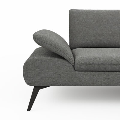 Ecksofa Collina - 2,5-Sitzer, Longchair rechts inkl. Sitztiefen- u. Armlehehnenverstellung, Stoff, Dunkelgrau