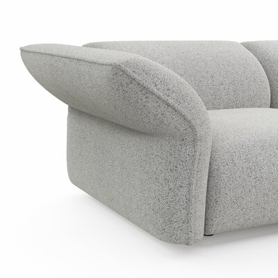 Ecksofa Motone - 2,5-Sitzer mit Ecke rechts, Stoff, Hellgrau