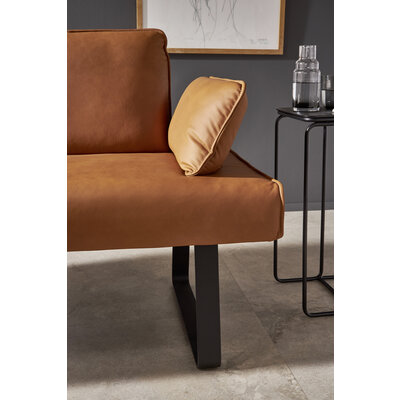 Polsterbank Elda - Breite ca. 236 cm, Leder, Cognac
