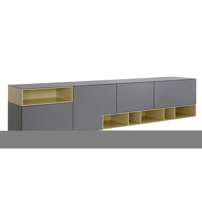 Sideboard 3900 - BHT ca. 260x55x45 cm, Lack, Steingrau 9150841