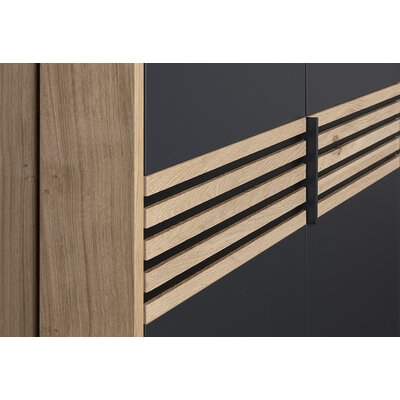 Drehtürenschrank Viana - B ca. 303cm, Lack, Anthrazit