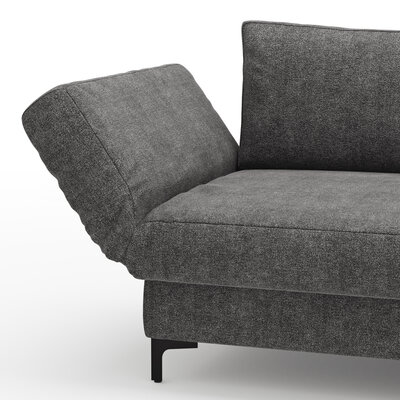 Schlafsofa Verano - Ausrichtung links inkl. Schlaffunktion und Bettkasten, Stoff, Dunkelgrau