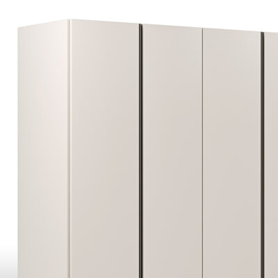 Drehtürenschrank Loretto - B ca. 280 cm, Gola, Lack matt, Perlmutt